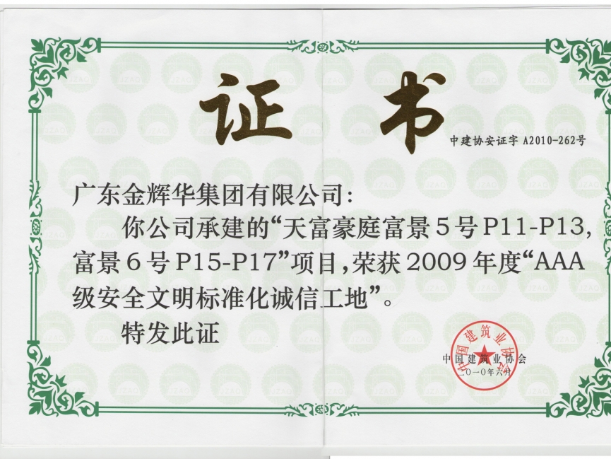 天富豪庭富景5號P11-P13、富景6號P15-P17工程（承建）2009